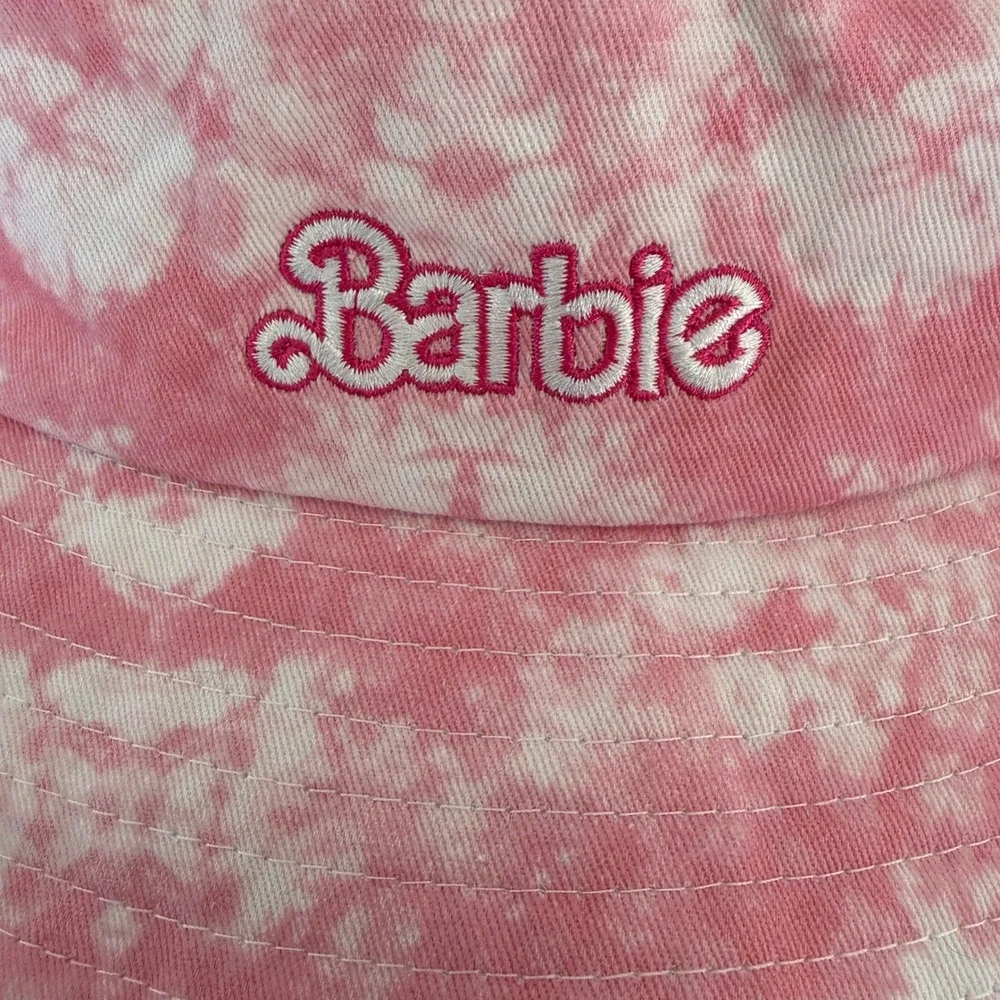 Barbie Malibu Tour Pop Up Truck Bucket Hat Women Pink‎ Tie Dye Embroidered Logo